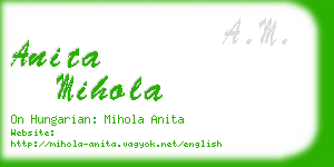 anita mihola business card